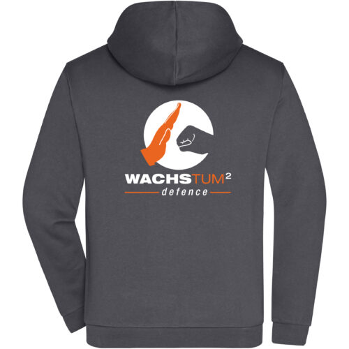 wachstum hoch 2 Zipper-Hoodie grau hinten