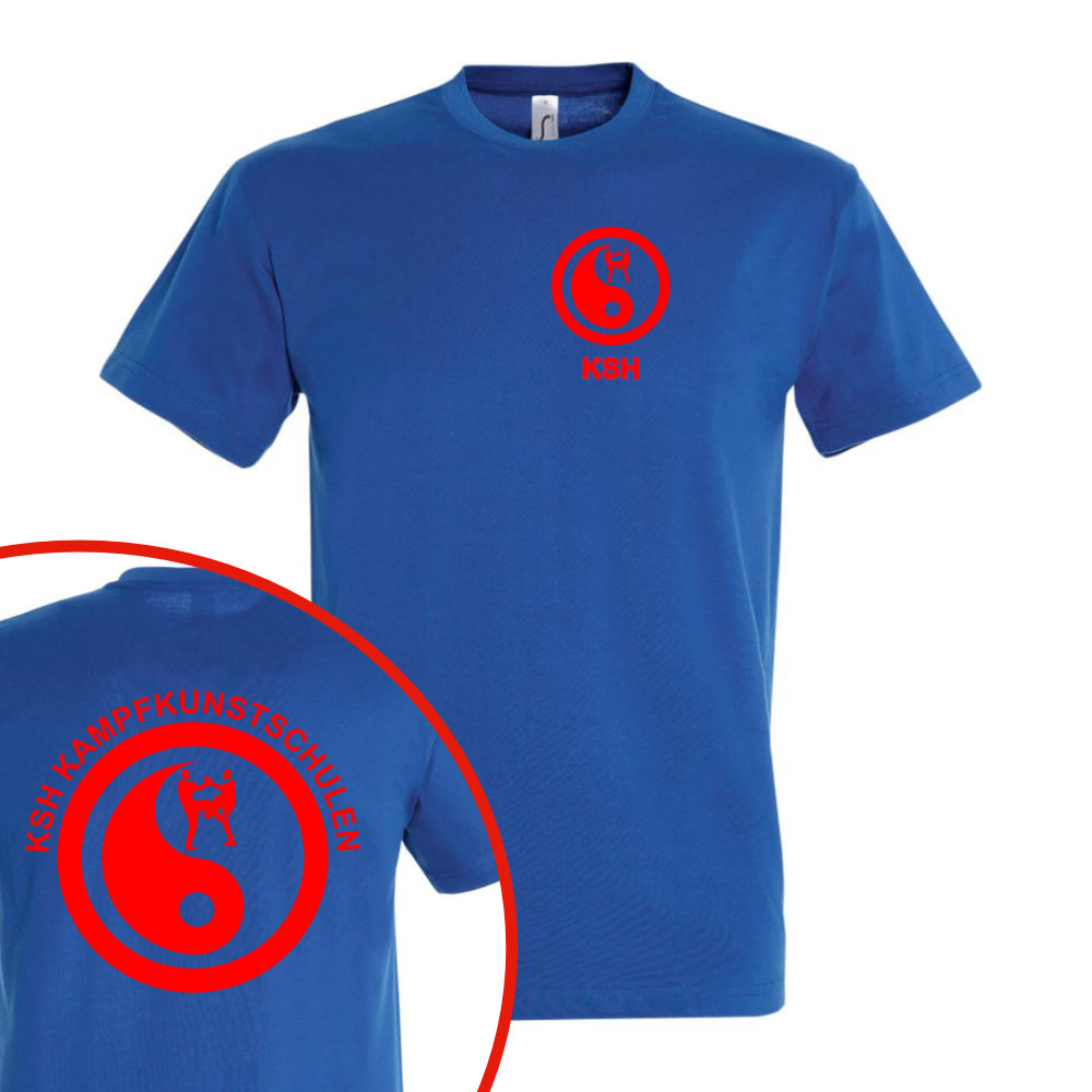 T-Shirt blau KSH vorne hinten