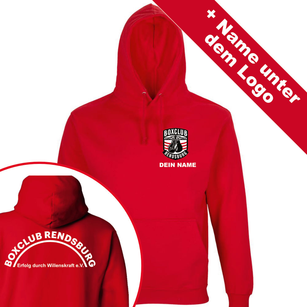 Hoodie Boxclub Rendsburg rot personalisiert Artikelbild 1