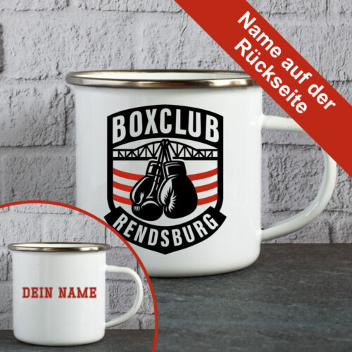 an de Waterkant Camping Emaille-Tasse personalisiert
