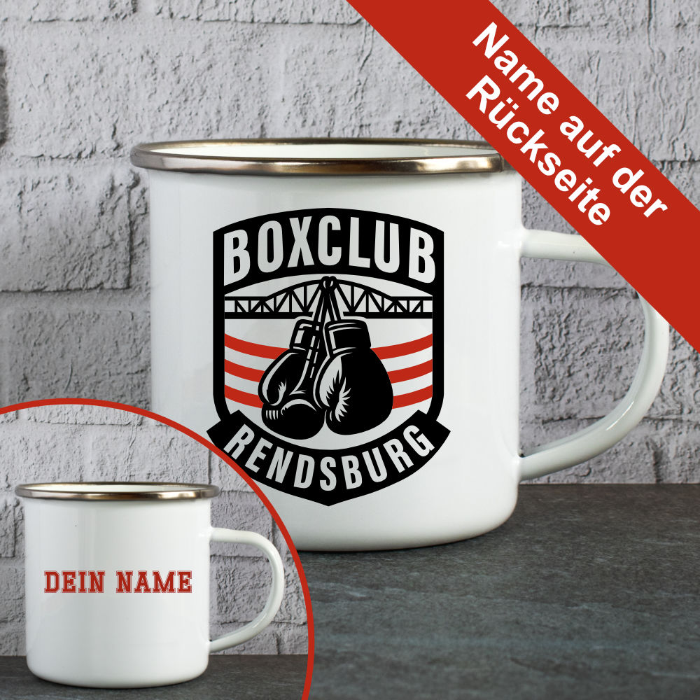 an de Waterkant Camping Emaille-Tasse personalisiert