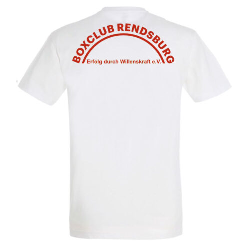 boxclub rendsburg shirt weiß schriftzug hinten