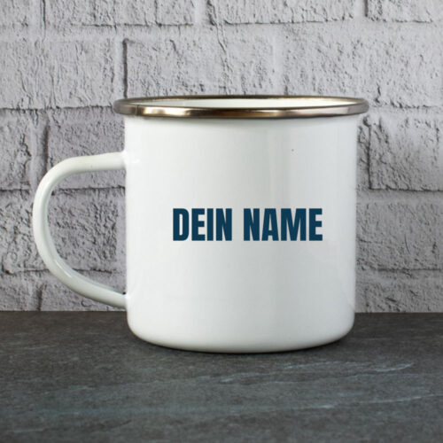 an de Waterkant Camping Emaille-Tasse personalisiert