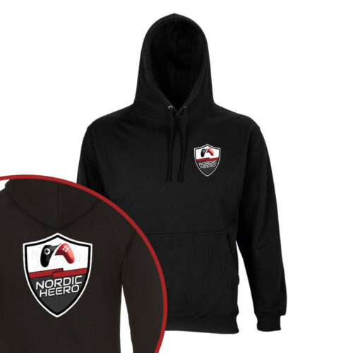 Hoodie schwarz NordicHeero vorne hinten