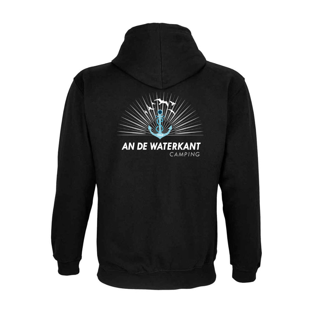 an de Waterkant Camping Husum Hoodie-schwarz-hinten
