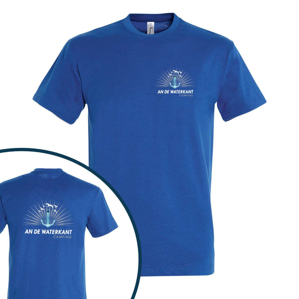 an de Waterkant Camping Husum T-Shirt-königsblau-vorne-hinten