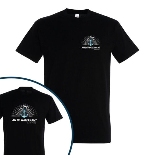 an de Waterkant Camping Husum T-Shirt-schwarz-vorne-hinten