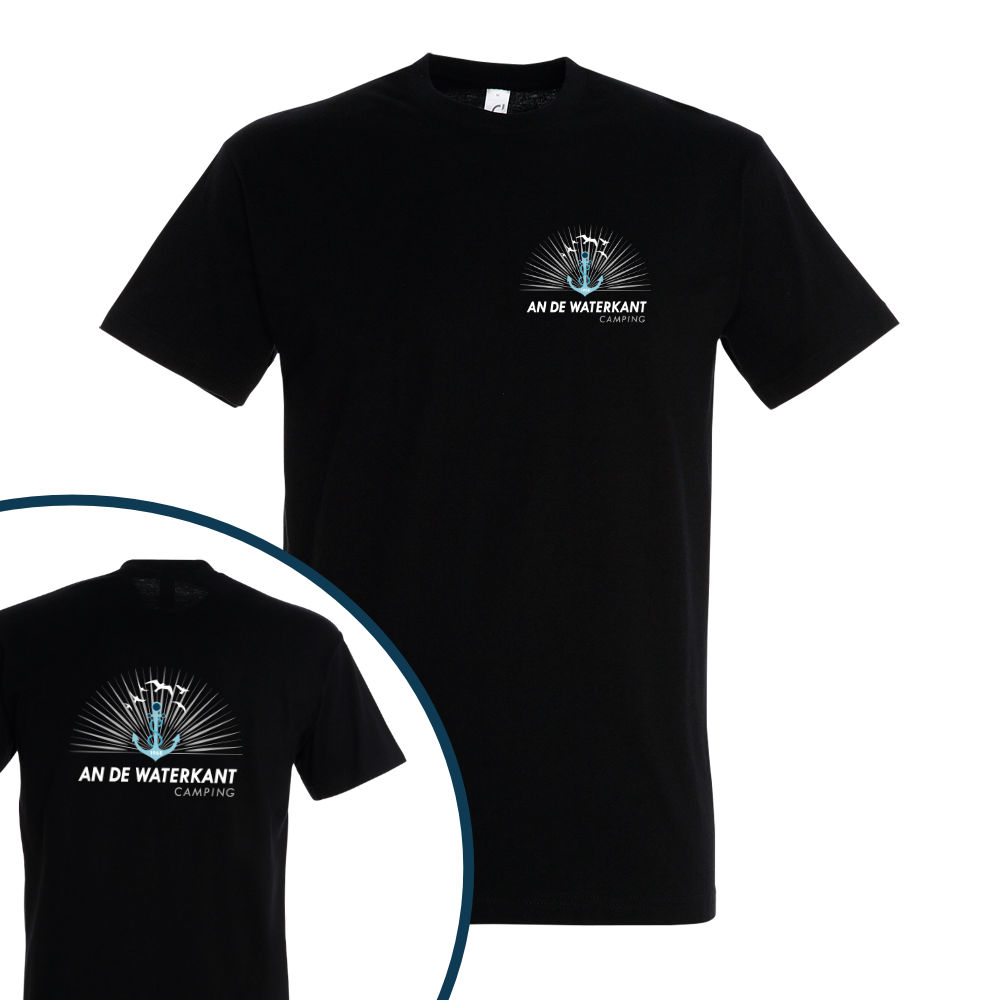 an de Waterkant Camping Husum T-Shirt-schwarz-vorne-hinten