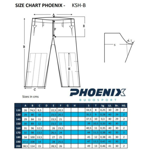KSH Hose mit Bündchen Größentabelle