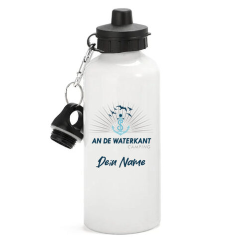 Trinkflasche an de Waterkant Camping Logo Name