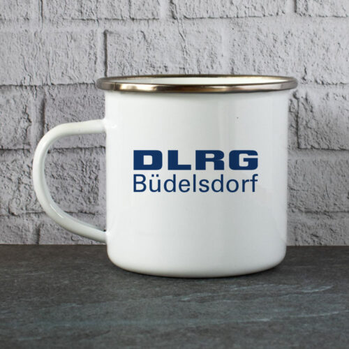 DLRG Büdelsdorf Emaille-Tasse Logo