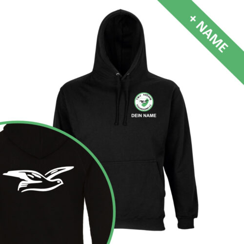 TSV Moewe Hamdorf e.V. Hoodie schwarz Logo vorne hinten Name