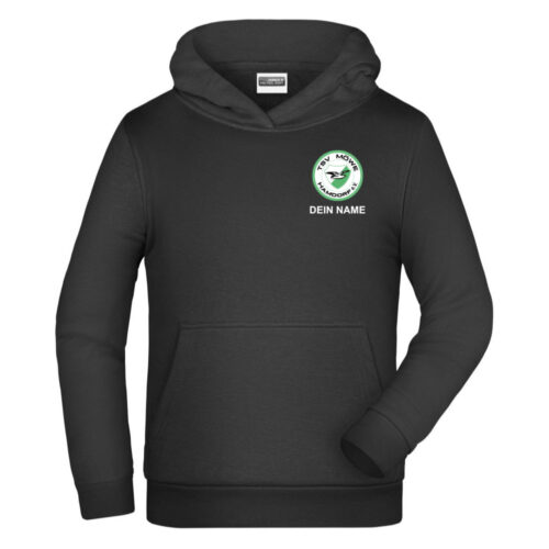 TSV Moewe Hamdorf e.V. Hoodie Kids schwarz Logo vorne Name