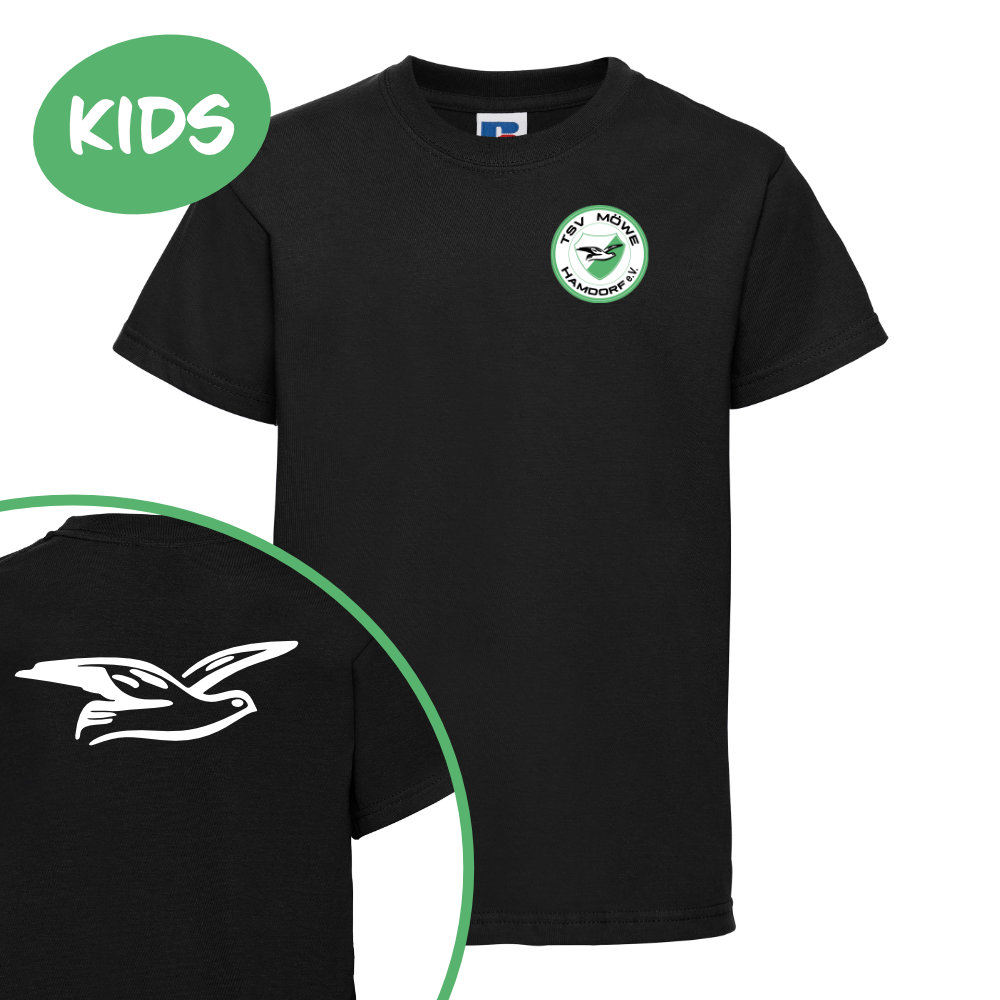 TSV Moewe Hamdorf e.V. T-Shirt Kids schwarz Logo vorne hinten