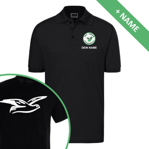 Polo Shirt TSV Möwe Hamdorf schwarz vorne hinten Name