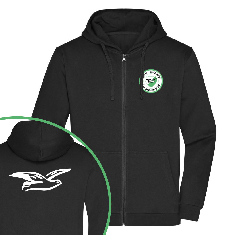 TSV Moewe Hamdorf e.V. Zipper schwarz Logo vorne hinten